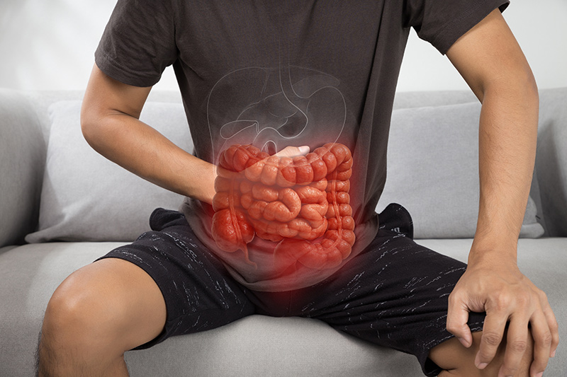 A man struggling with colorectal cancer